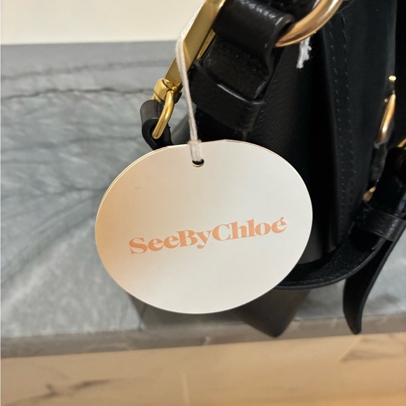 Chloe Joan Cross Body Black Leather/Suede Bag - Picture 8 of 16